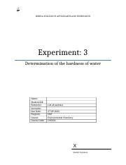 testing the hardness of water experiment results|Water Hardness Lab Report .